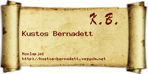 Kustos Bernadett névjegykártya